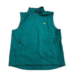 The Masters Golf Vest Performance Tech Men's Size Medium 1/4 Zip Pullover Green